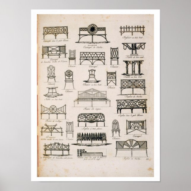 Designs für Gartensitze, von 'A Compendium von Dr. Poster (Vorne)
