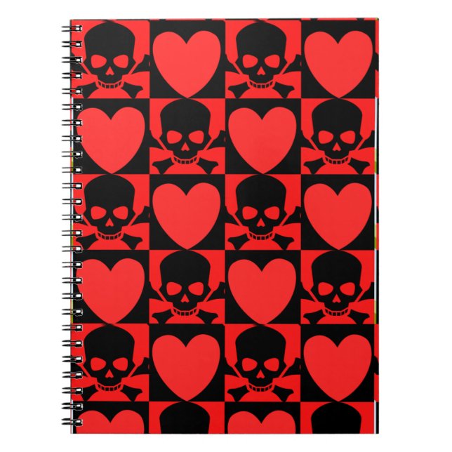 Designs mit Skulls und Herz zurück zur Schule Notizblock (Vorderseite)