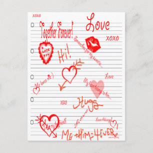 Designs von Gina Liebe Doodles Postcard Postkarte