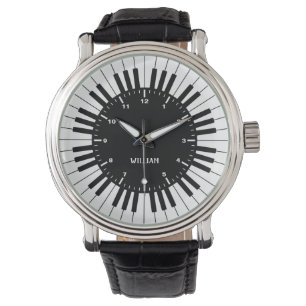 Designuhr für die Tastatur in Schwarz und Weiß Armbanduhr