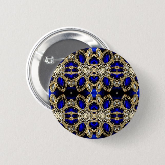 designvoll türkisfarbenes Gold silberblau Button (Vorne & Hinten)