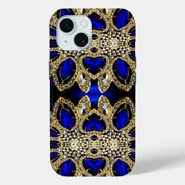 designvoll türkisfarbenes Gold silberblau Case-Mate iPhone Hülle (Rückseite)