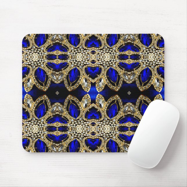 designvoll türkisfarbenes Gold silberblau Mousepad (Mit Mouse)