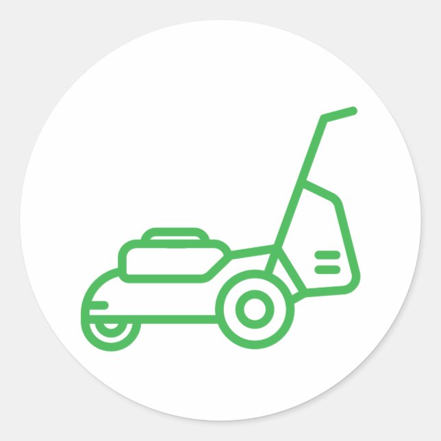 Designvorlage für Rasenmäher Runder Aufkleber (Vorderseite)