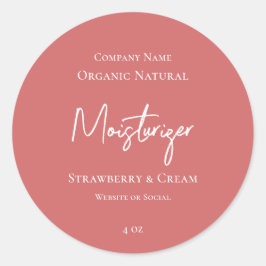 Designy Dusty Rose Skincare Product Label Runder Aufkleber