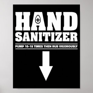 Desinfektionsmittelpumpe 10-15 Mal kräftig reiben Poster