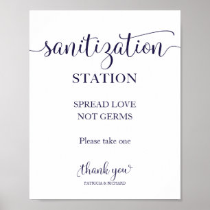 Desinfektionsstation Verbreite Liebe, keine Keime Poster