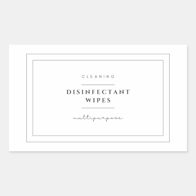 Desinfektionswischetiketten-Aufkleber Rechteckiger Aufkleber (Vorderseite)