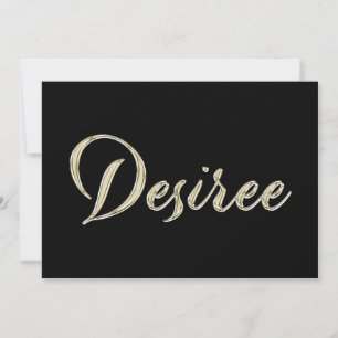 Desiree white gold Handwriting Karte