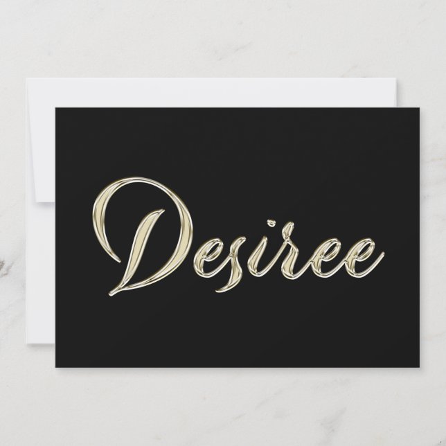 Desiree white gold Handwriting Karte (Vorderseite)