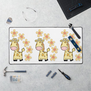 Desk Mat Giraffe Floral Schreibtischunterlage