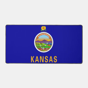 Desk Mat mit der Flagge des Kansas-Staat, USA Schreibtischunterlage