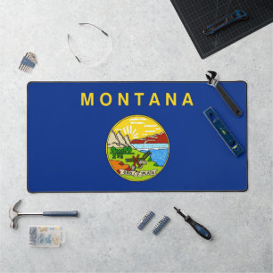 Desk Mat mit der Flagge von Montana, USA Schreibtischunterlage
