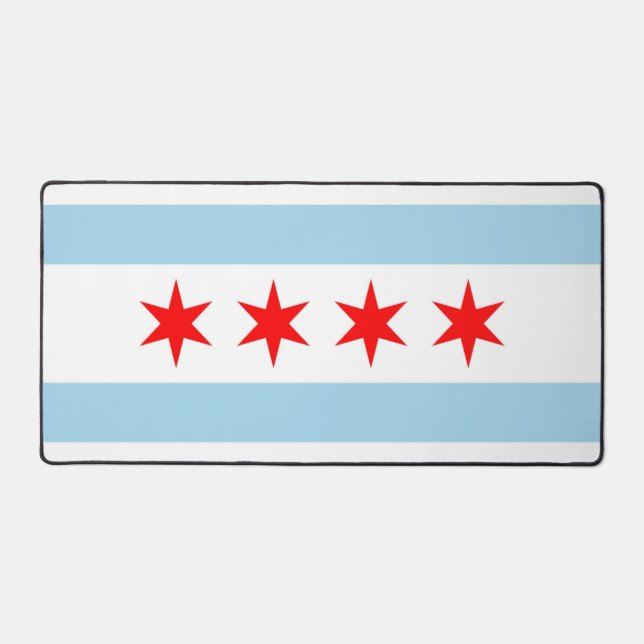 Desk Mat mit Flagge von Chicago, USA Schreibtischunterlage (Vorderseite)