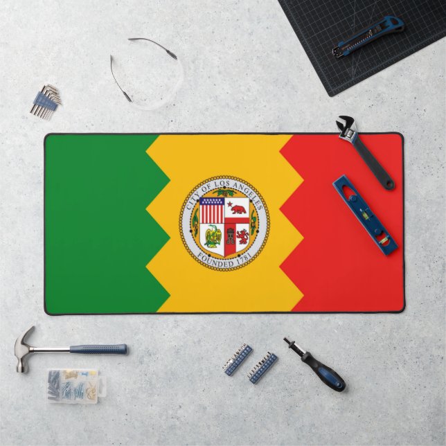 Desk Mat mit Flagge von Los Angeles, USA Schreibtischunterlage (Arbeitsplatz)
