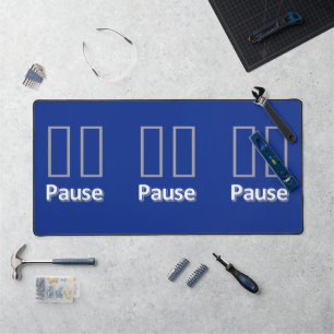 Desk Mat Pause Blue Schreibtischunterlage