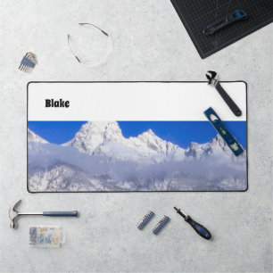 Desk Mat Snow Cold Mountains Natur Schreibtischunterlage