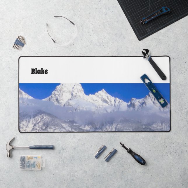 Desk Mat Snow Cold Mountains Natur Schreibtischunterlage (Arbeitsplatz)