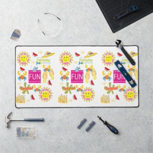 Desk Mat Summer Beach House Fun Schreibtischunterlage