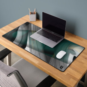 Desk Mat Trend Abstrakt Art Schwarz-weiß grün Schreibtischunterlage