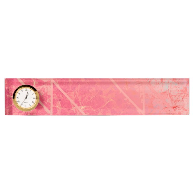 Desk Nameplate Pink Marble Texture Namensplakette (Vorderseite)