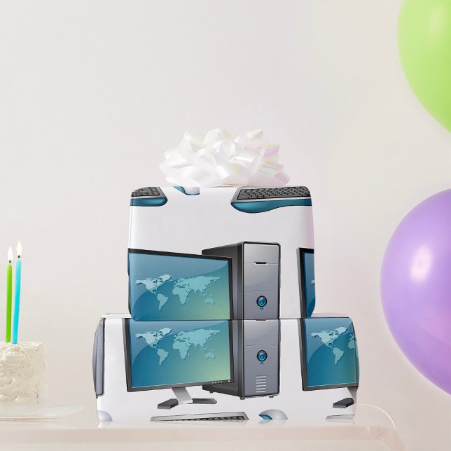 Desktop-Computer mit Monitor, Tastatur und Maus Geschenkpapier (Von Creator hochgeladen)