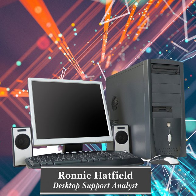 Desktop Support Analyst Black Schreibtischnamensplakette (Von Creator hochgeladen)