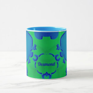 DESMOND ~ Verrücktes 3D-Fraktal ~ Blau und Grün  Tasse