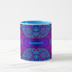 DESMOND ~ Zany 3D ~ Blau, Grün und Lila Tasse