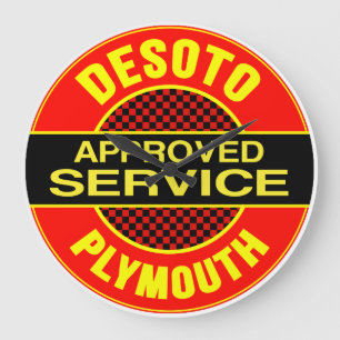 Desoto Plymouth Approved Service sign clock Große Wanduhr