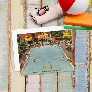 DeSoto Pool - Hotel Savannah GA Historisch Postkarte