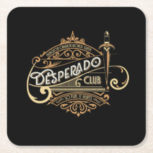 Desperado Club Logo Dungeon Crawler World: Erde Rechteckiger Pappuntersetzer