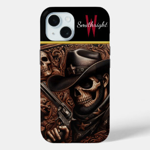 Desperado-Tod: Schädel mit Cowboyhut und Pistole Case-Mate iPhone Hülle
