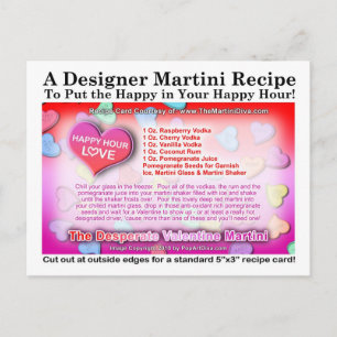 Desperate Valentine Martini Rezept Postkarte