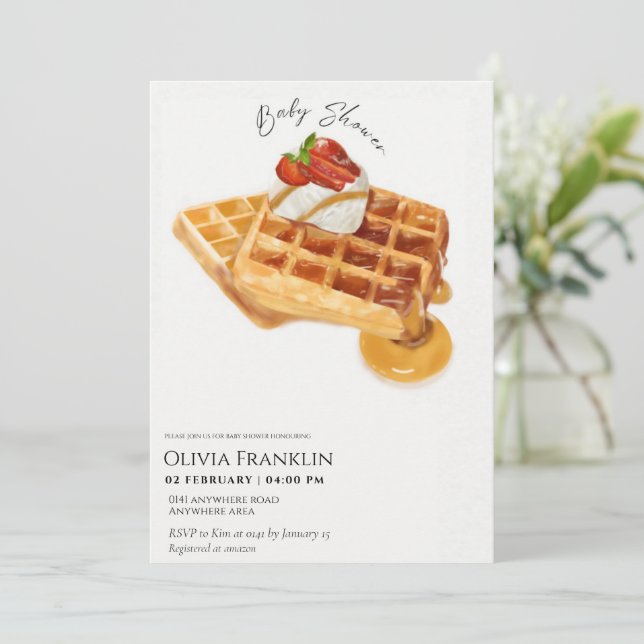 Dessert Babydusche Einladung (Stehend Vorderseite)