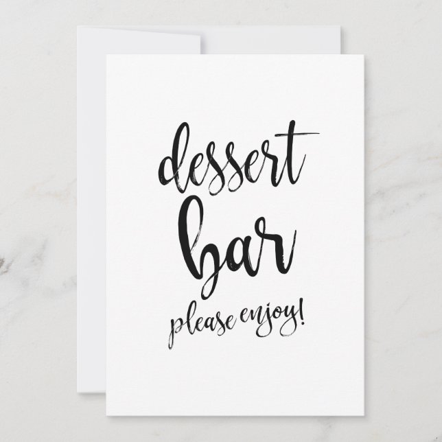 Dessert Bar Affordable Calligraphy Wedding Sign Einladung (Vorderseite)