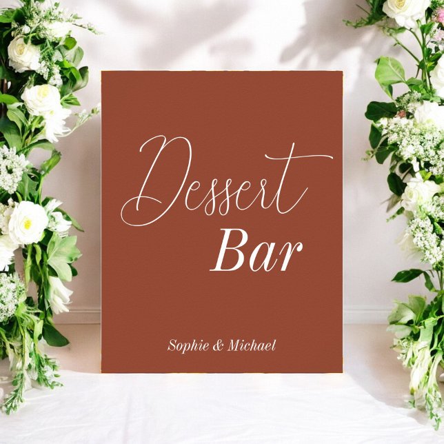 Dessert Bar Brown Wedding Terracotta Poster (Von Creator hochgeladen)