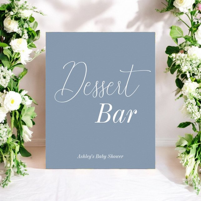 Dessert Bar Dusty Blue White Poster (Von Creator hochgeladen)