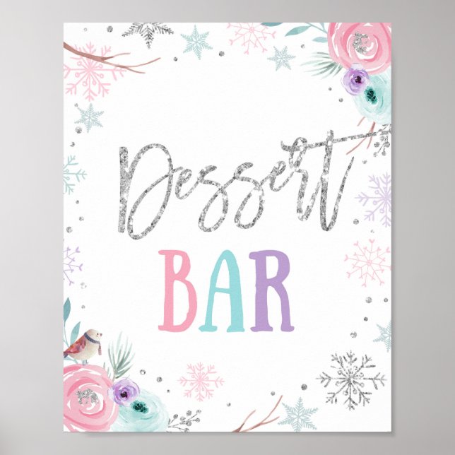 Dessert Bar Food Winter Onederland Girl Geburtstag Poster (Vorne)