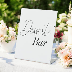 Dessert Bar Schwarz-weiß Brautparty Sockelschild