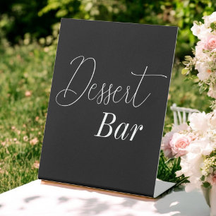 Dessert Bar Schwarz-weiß Wedding Sockelschild