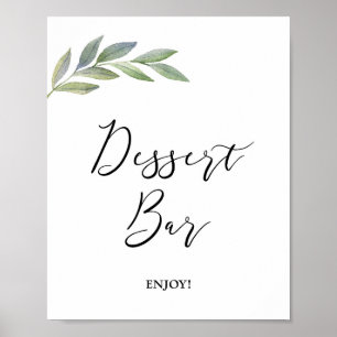 Dessert Bar Sign Olive Leaf Grüne Schild