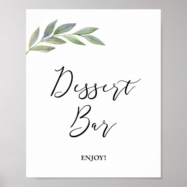 Dessert Bar Sign Olive Leaf Grüne Schild (Vorne)
