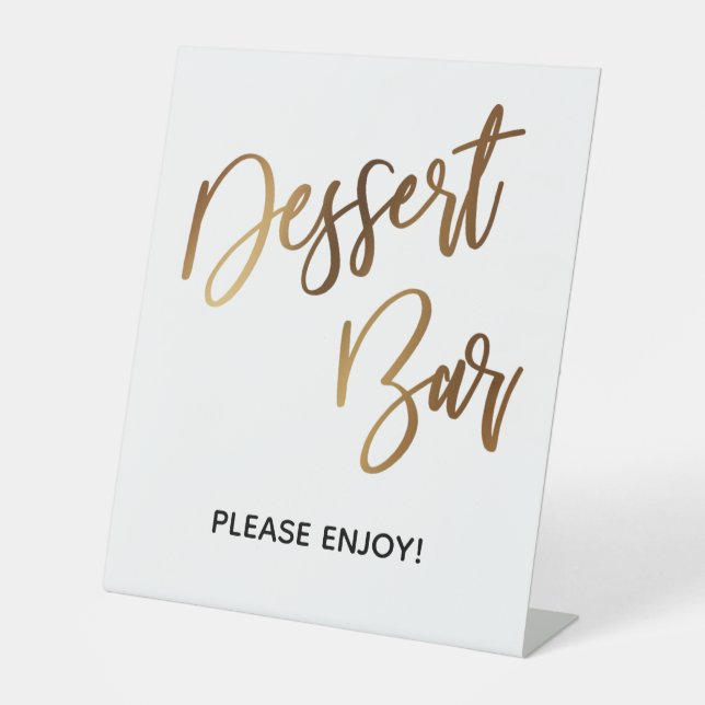 Dessert Bar Simple Gold Handwriting Typografie Sockelschild (Vorderseite)