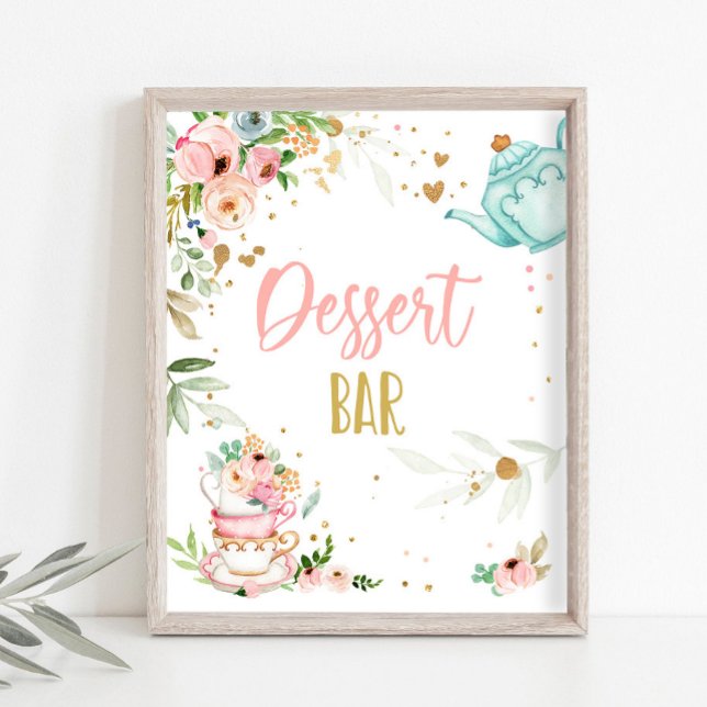 Dessert Bar Tea Party Baby Brewing Baby Shower Poster (Von Creator hochgeladen)