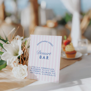 Dessert Bar Vintag Pink & Navy Blue Bachelorette Sockelschild