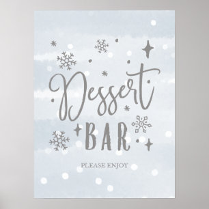 Dessert Bar Winter Baby Dusche Süßigkeiten Tafelsc Poster