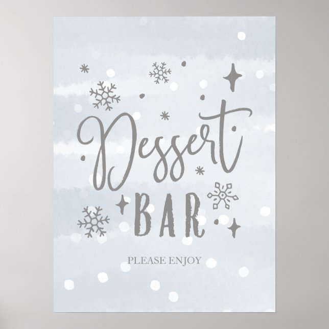 Dessert Bar Winter Baby Dusche Süßigkeiten Tafelsc Poster (Vorne)