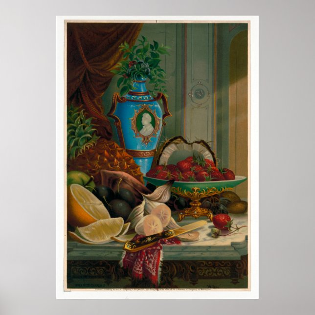 Dessert. Chromolithographien; Stillleben druckt 19 Poster (Vorne)