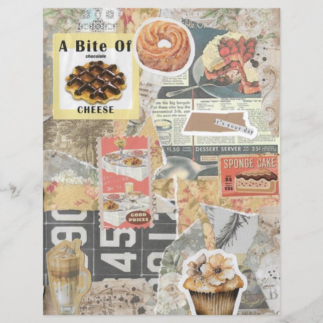 Dessert & Coffee Vintag Ephemera Decoupage (Vorderseite)